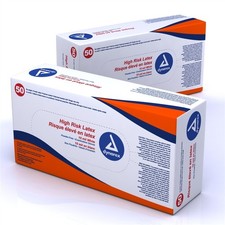 Dynarex High Risk Latex Exam Gloves, Powder Free, Non Sterile,  X-Large 50/Box picture