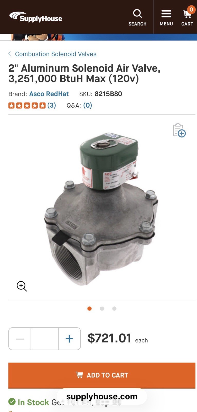 ASCO Red-Hat 8215B80 Solenoid Valve 2 ASCO Red-Hat 8215B80 Solenoid Valve 2
