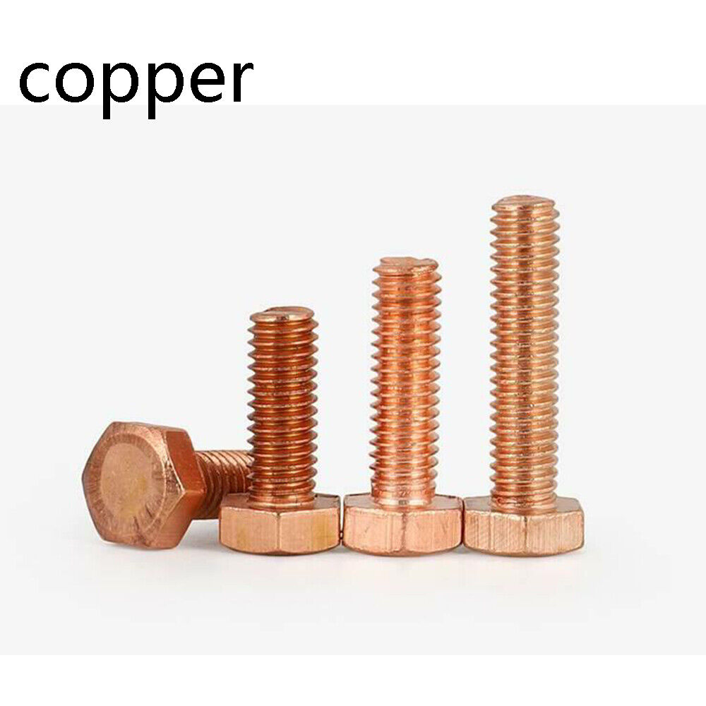Solid Pure Copper Allen Screws Hex Head Bolts DIN933 M3 M4 M5 M6 M8 M10 M12 M16