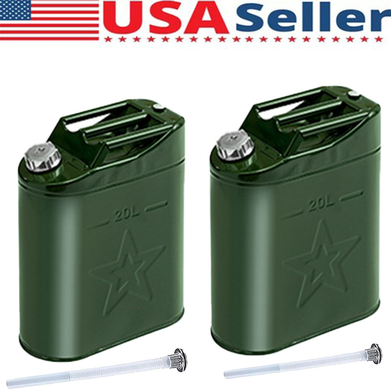 2PCS Jerry Can 5 Gallon 20L Can Metal Tank Emergency Backup Off-road 2PCS Jerry Can 5 Gallon 20L Can Metal Tank Emergency Backup Off-road