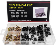 170 PCS Car U-Clip and Screw Assortment Kit, Auto U Nut and Screw Clip, 9 Sizes picture