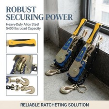 2PCS Ratcheting Chain Binders with Anti-Slip Handle 5400 lbs Load Capacity picture
