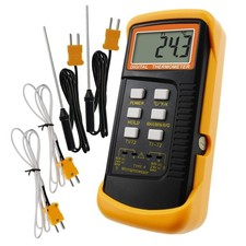 Handheld Thermocouple HVAC Thermometer, 2 Channels K Type Thermocouple Probe ... picture