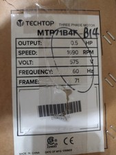 Techtop Electric Motor Mtp71b4r .5 HP 1690rpm New  picture