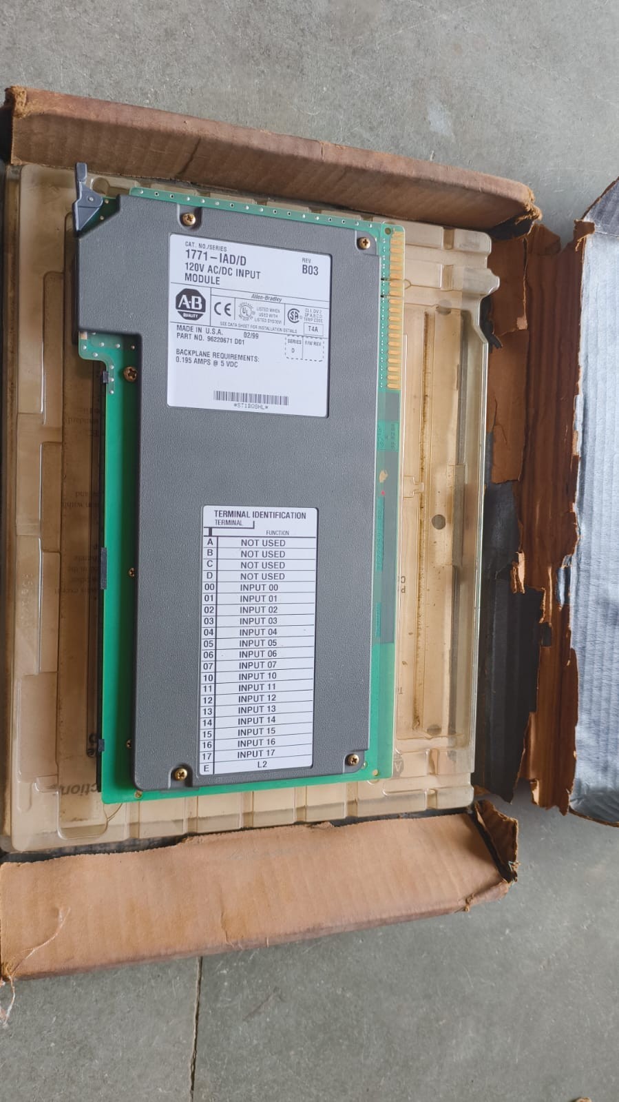 NEW ALLEN BRADELY AB 1771-IAD/D REV B03 120V AC/DC INPUT MODULE FREE FAST SHIP NEW ALLEN BRADELY AB 1771-IAD/D REV B03 120V AC/DC INPUT MODULE FREE FAST SHIP