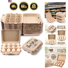 Egg Cartons 12 Count, 25 Pack Bulk Paper Pulp Boxes for Farm Eggs picture
