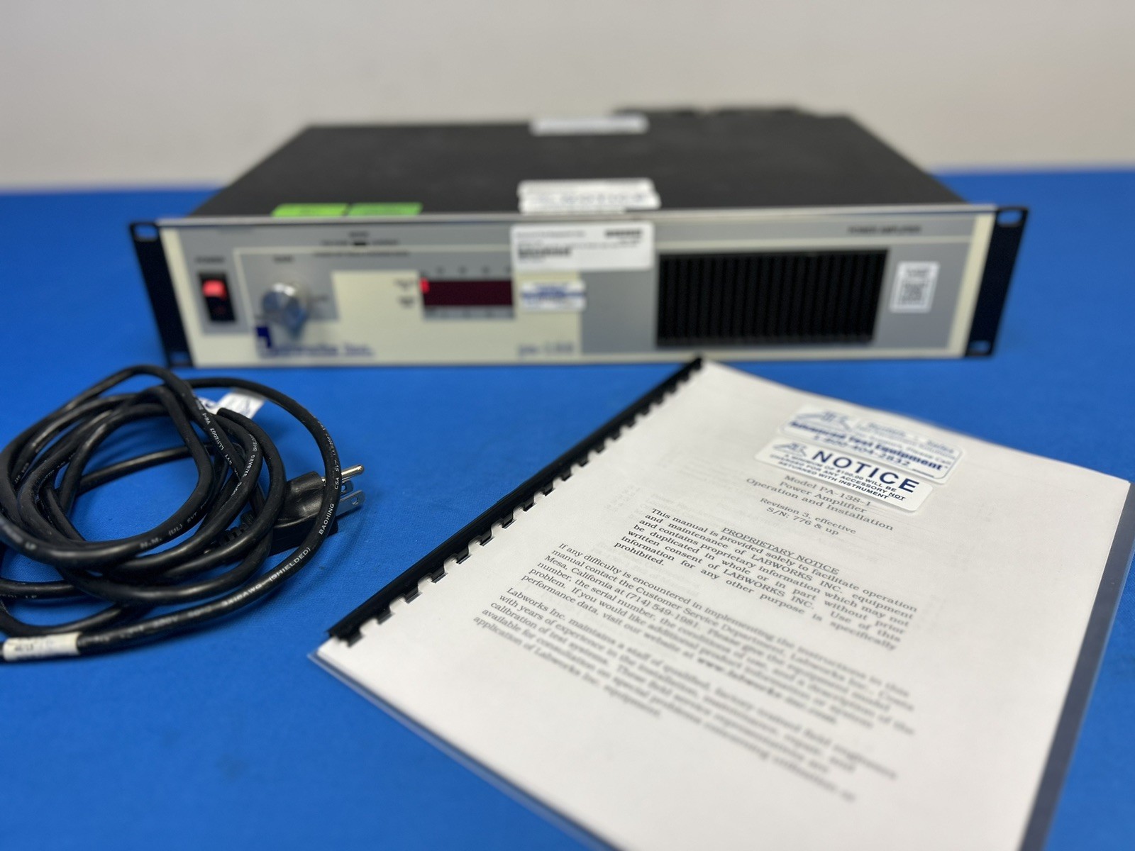 Labworks PA-138 25V, 500 VA, Linear Power Amplifier for Shaker system Labworks PA-138 25V, 500 VA, Linear Power Amplifier for Shaker system