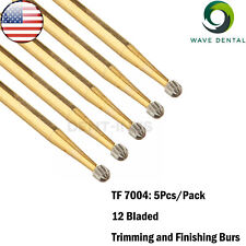 US 5Pcs/Pack WAVE Dental Gold Carbide Trimming Finished And Finishing Bur TF7004 picture
