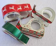 Vintage Scotch Brand Metal Christmas Gift Tape Dispensers picture