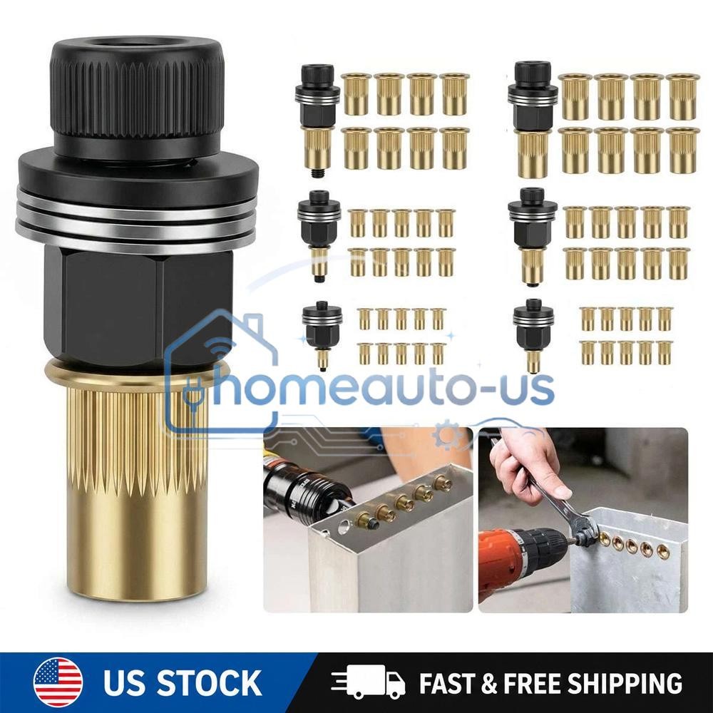 58pcs Manual Rivet Nut Tool Kit M3-M10 Carbon Steel Threaded Inserts Auto & DIY 58pcs Manual Rivet Nut Tool Kit M3-M10 Carbon Steel Threaded Inserts Auto & DIY