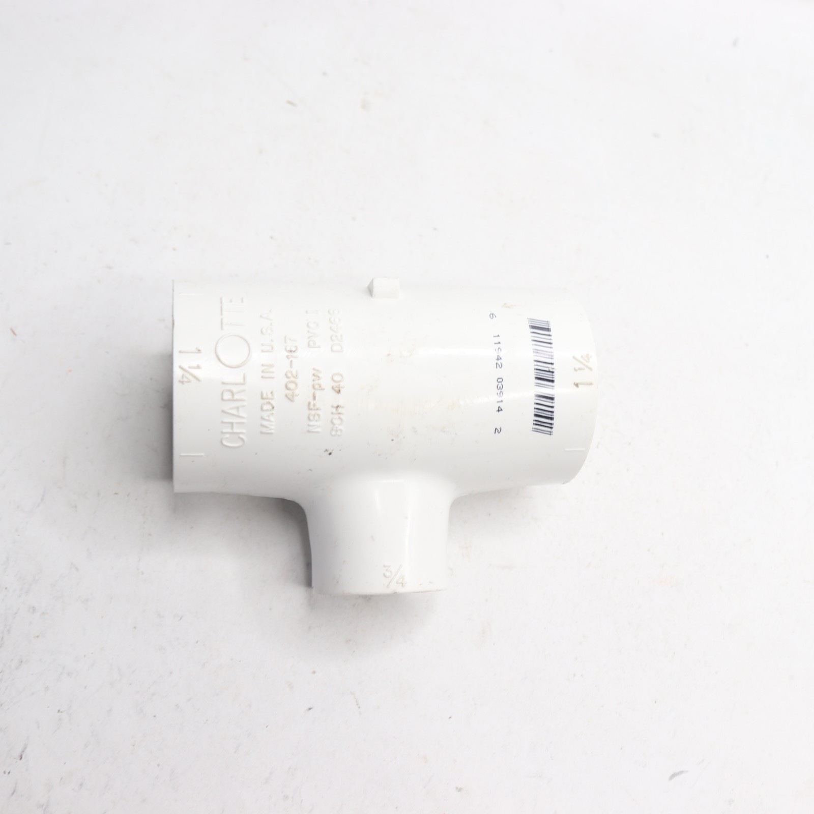 Charlotte Pipe Reducing Tee PVC Sch 40 1-1/4
