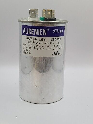 Aukenien Dual Run AC Capacitor 55 / 5 uF +- 6% CBB65B 370/440 VAC New No Box