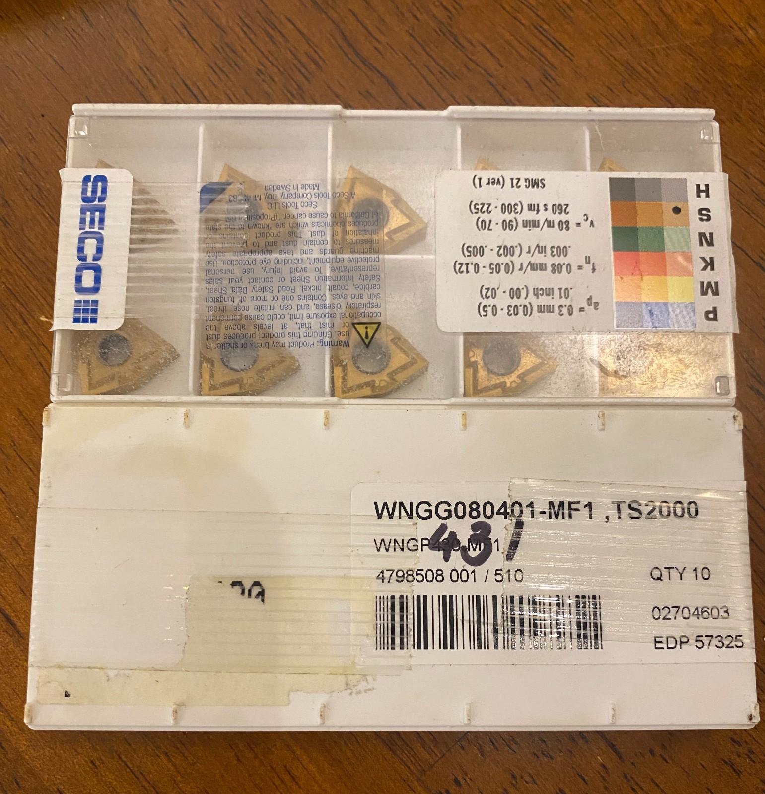 SECO Carbide Inserts - WNGG080401-MF1, TS2000 - Qty. 10 - Brand NEW SECO Carbide Inserts - WNGG080401-MF1, TS2000 - Qty. 10 - Brand NEW