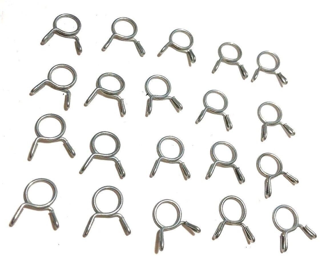 20 Piece 8mm Fuel Line Hose Tubing Tube Spring Clip Clamps
