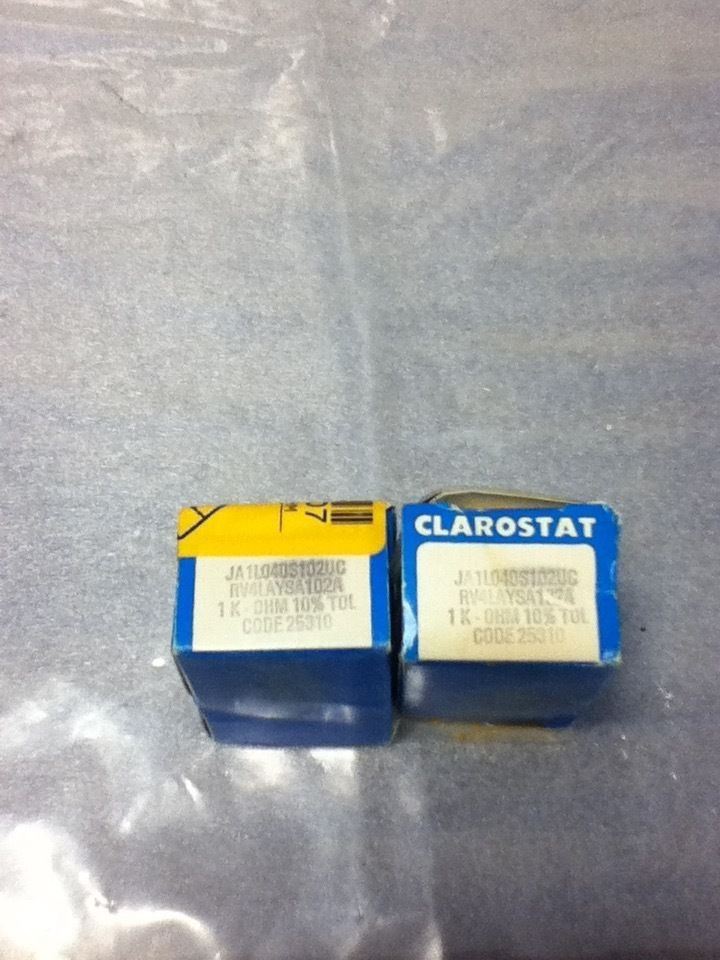 LOT OF 2 CLAROSTAT JA1L040S102UC POTENTIOMETERS