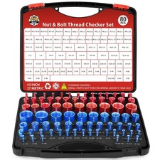 80-Piece SAE & Metric Nut and Bolt Thread Checker Set, 43 SAE, 37 Metric picture