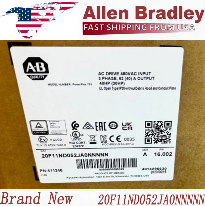 20F11ND052JA0NNNNN AB NEW IN BOX PowerFlex 753 AC Drive US Free Tax PLC 1PC US
