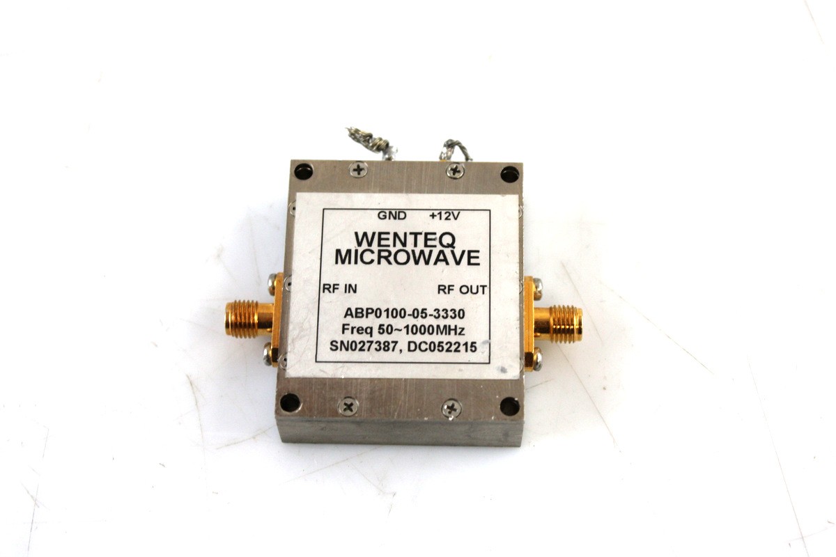 Wenteq Microwave ABP0100-05-3330 Broadband RF Power Amplifier 50-1000MHz 12V Wenteq Microwave ABP0100-05-3330 Broadband RF Power Amplifier 50-1000MHz 12V