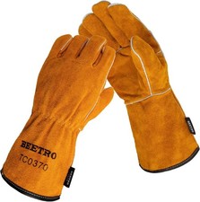 Welding Gloves 1Pair CowLeather Forge/Mig/Stick Welder Heat/Fire Resistant Mitts picture