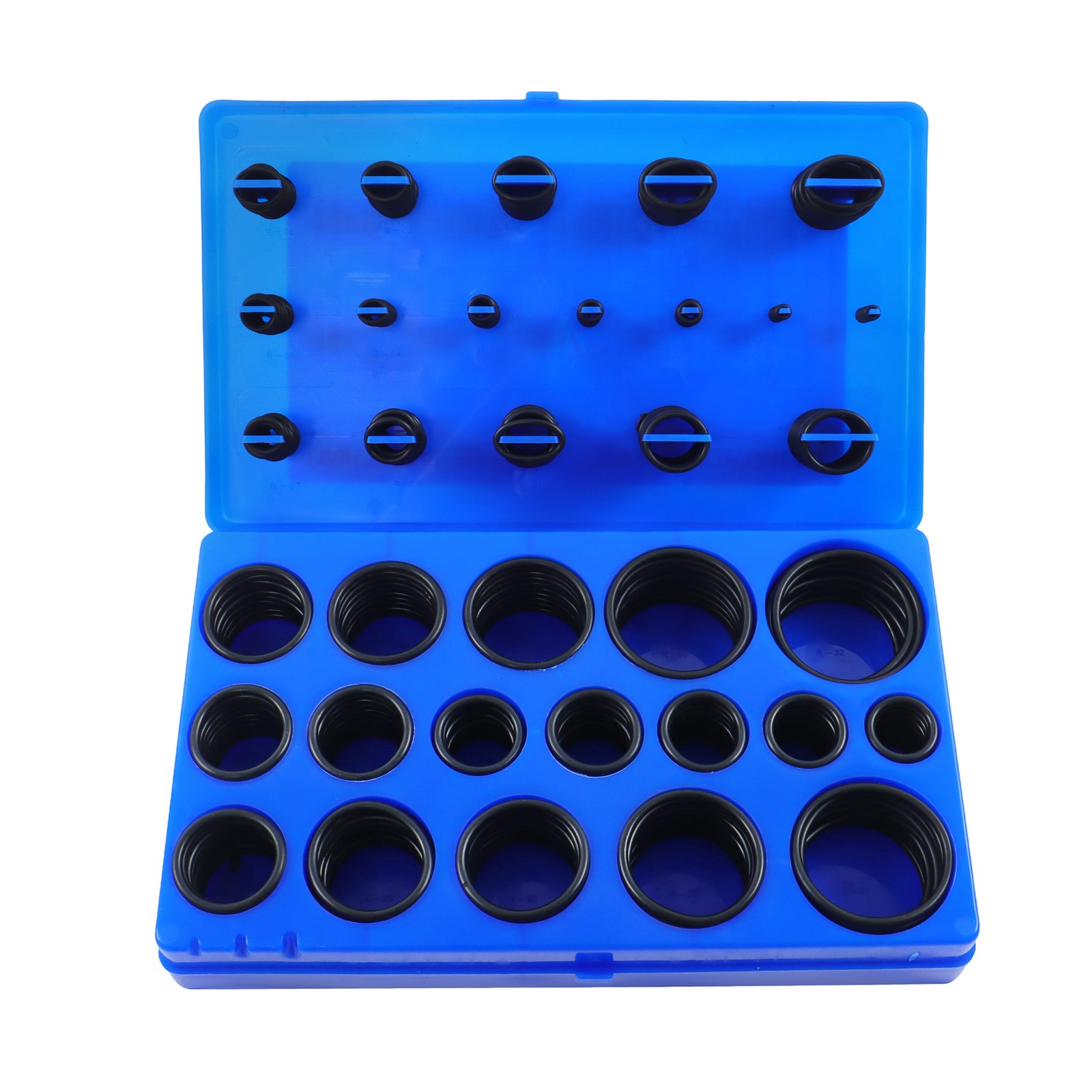 407pc SAE O-Ring Assortment, Black NBR Nitrile Rubber Hydraulic Seal Kit