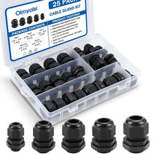 25 Pack Cable Gland Kit – IP68 Waterproof Nylon Cord Grip Connectors PG7 to PG16 picture