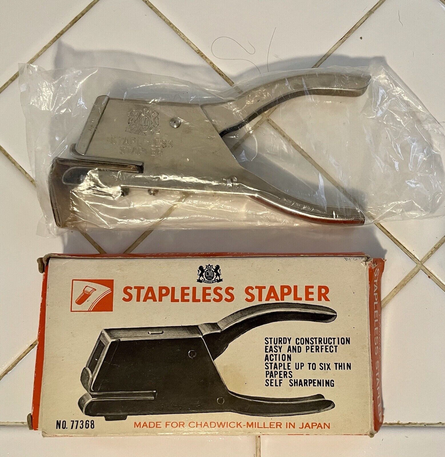 VTG Chadwick Miller Stapleless Stapler New in Orig. Box Tested & Works