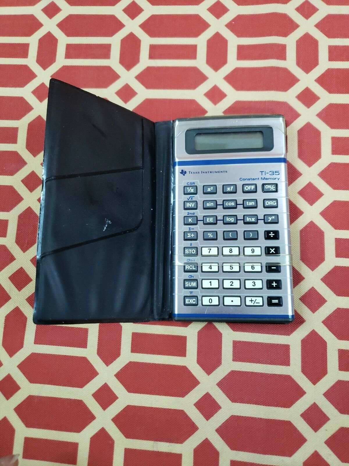 Vintage Texas Instruments TI - 35 Calculator Constant Memory with Casing 