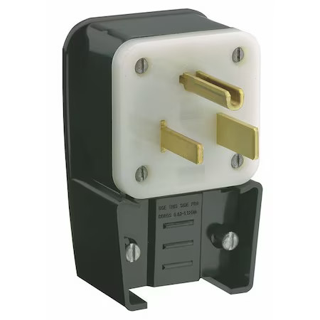Leviton 9650-P Straight Blade Plug, 6-50P, 50 A, 250V Ac, 2 Pole, Screw