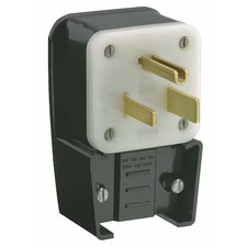 Leviton 9650-P Straight Blade Plug, 6-50P, 50 A, 250V Ac, 2 Pole, Screw picture