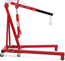 Garvee 2Ton 4400lbs Engine Hoist Hydraulic Cherry Picker Heavy Duty Folding Red picture