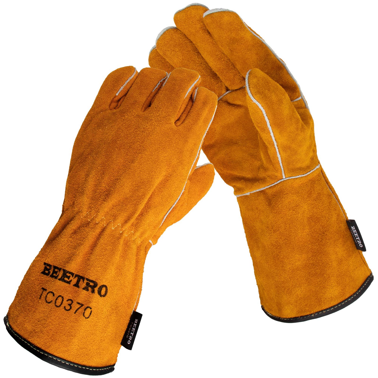 Welding Gloves 1Pair CowLeather Forge/Mig/Stick Welder Heat/Fire Resistant Mitts
