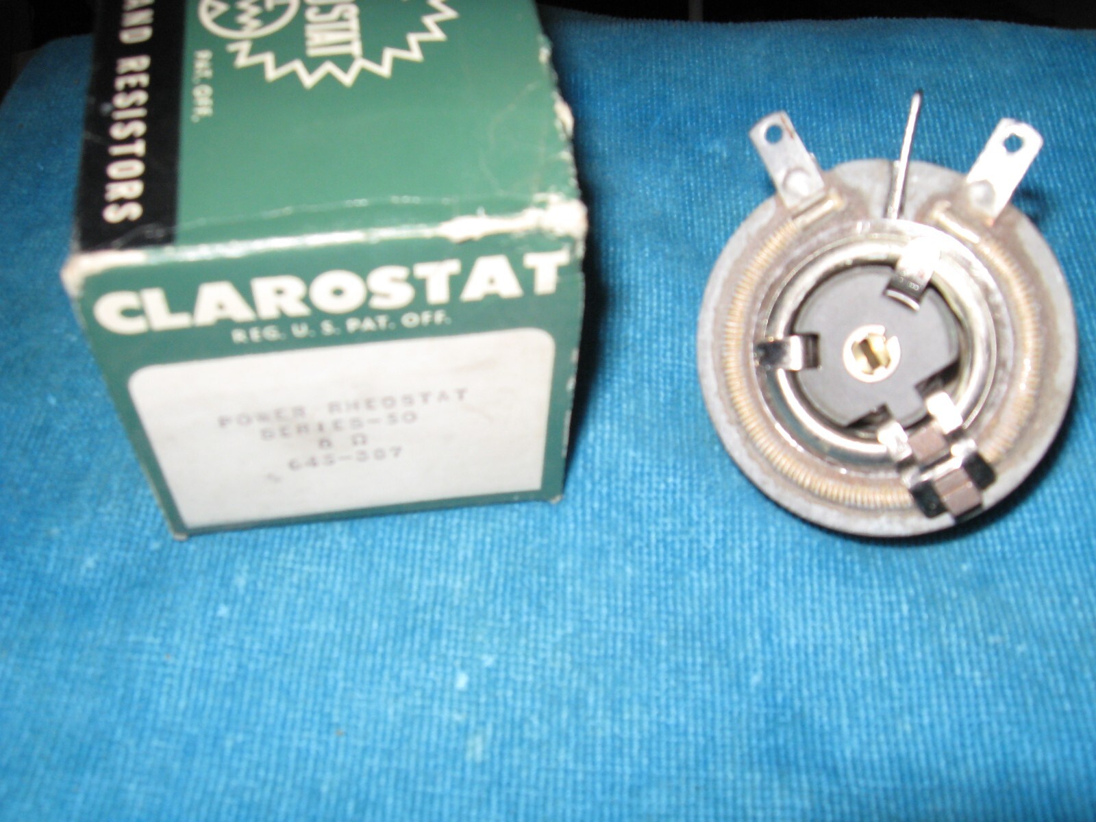NOS CLAROSTAT SERIES 50 ,  8 OHMS  , 50 WATT POWER RHEOSTAT - 645-387