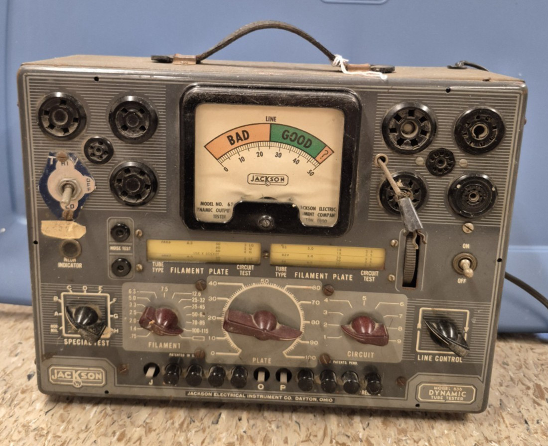 Vintage Jackson Dynamic Tube Tester Model 636 Untested Electronic Rare Equipment