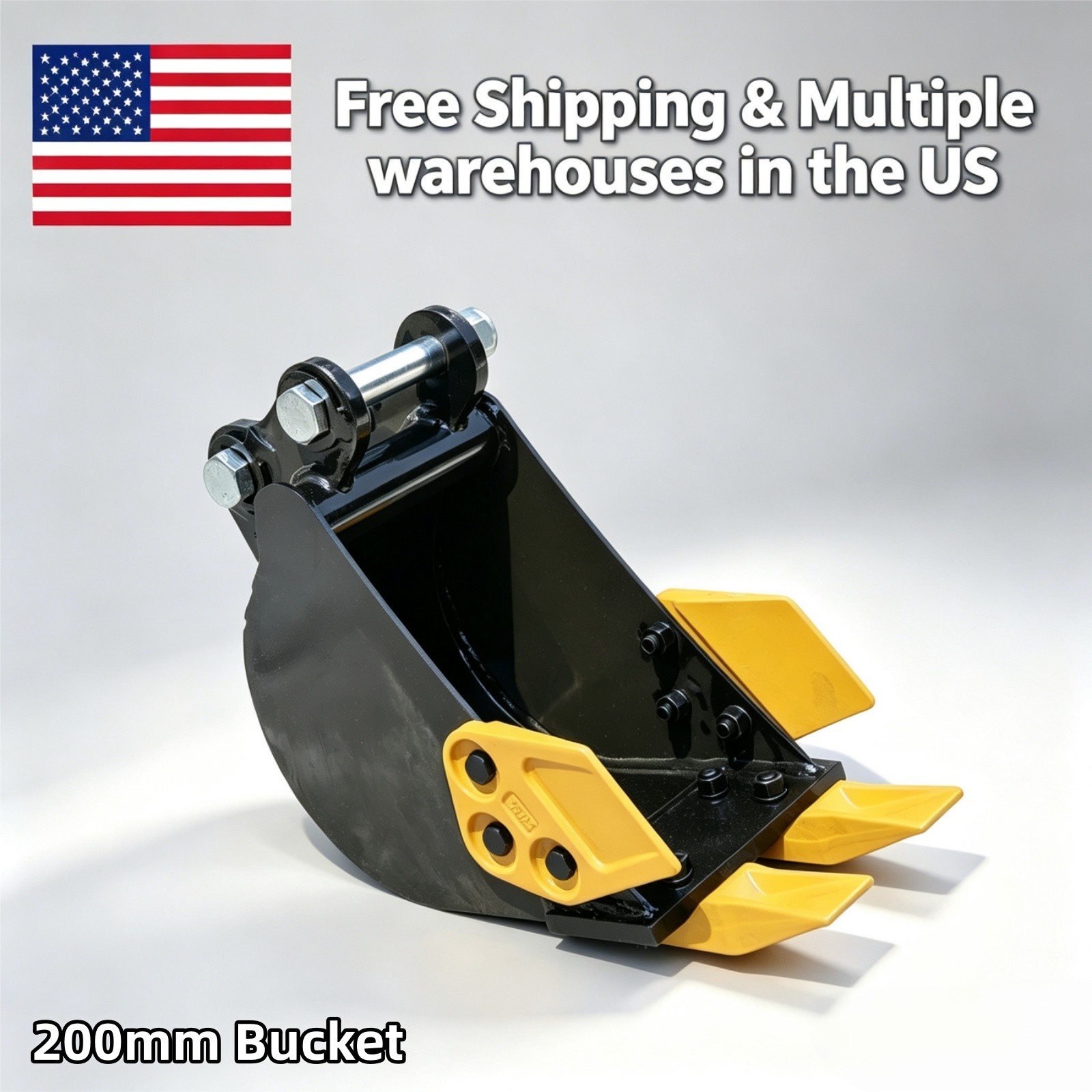 New 200mm Narrow Bucket for 1-1.8 Ton Mini Excavator Attachments - 