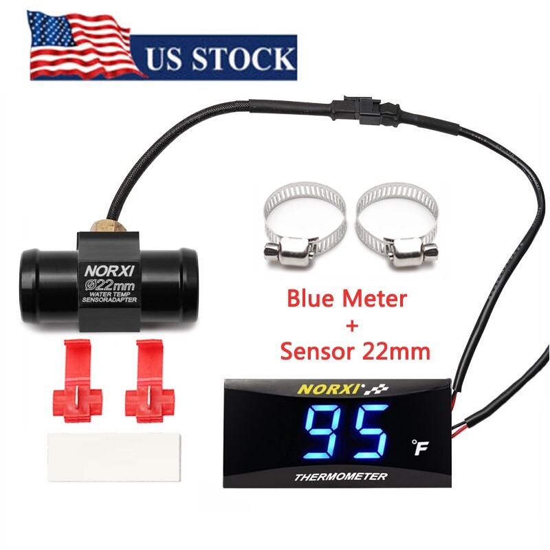 Motorcycle Water Temperature Gauge 32~248°F NORXI Fahrenheit Meter+22mm Sensor Motorcycle Water Temperature Gauge 32~248°F NORXI Fahrenheit Meter+22mm Sensor