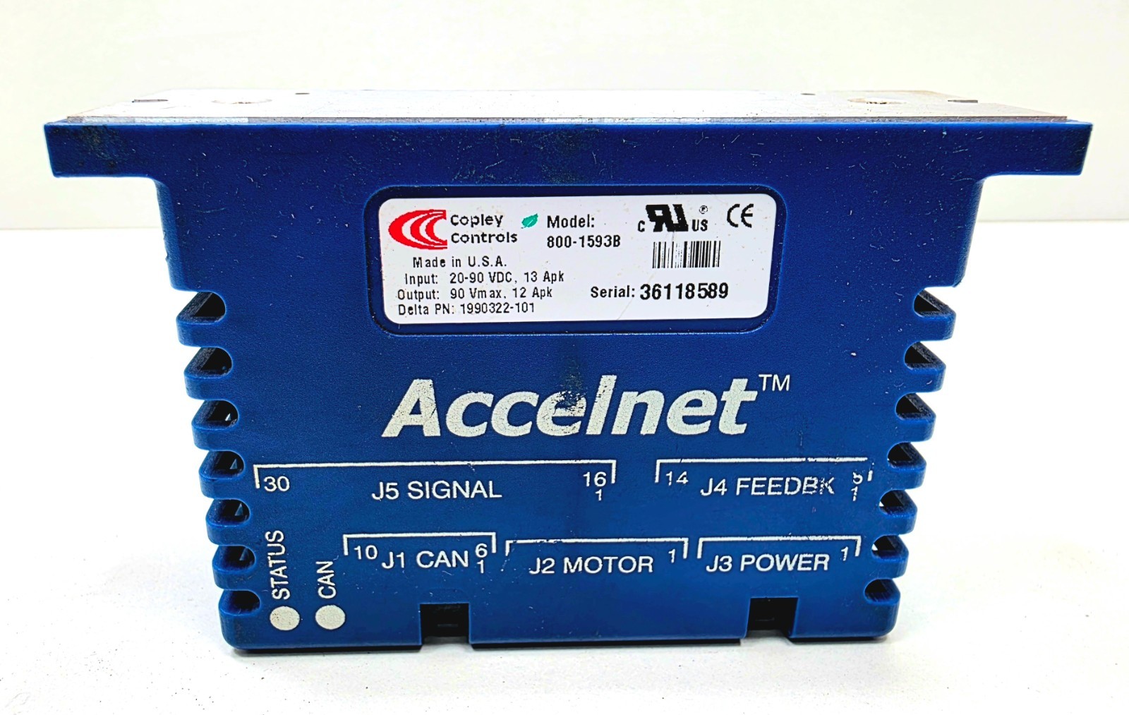 COPLEY CONTROLS ACCELNET 800-1593B SERVO DRIVE MOTOR AMPLIFIER 1990322-101