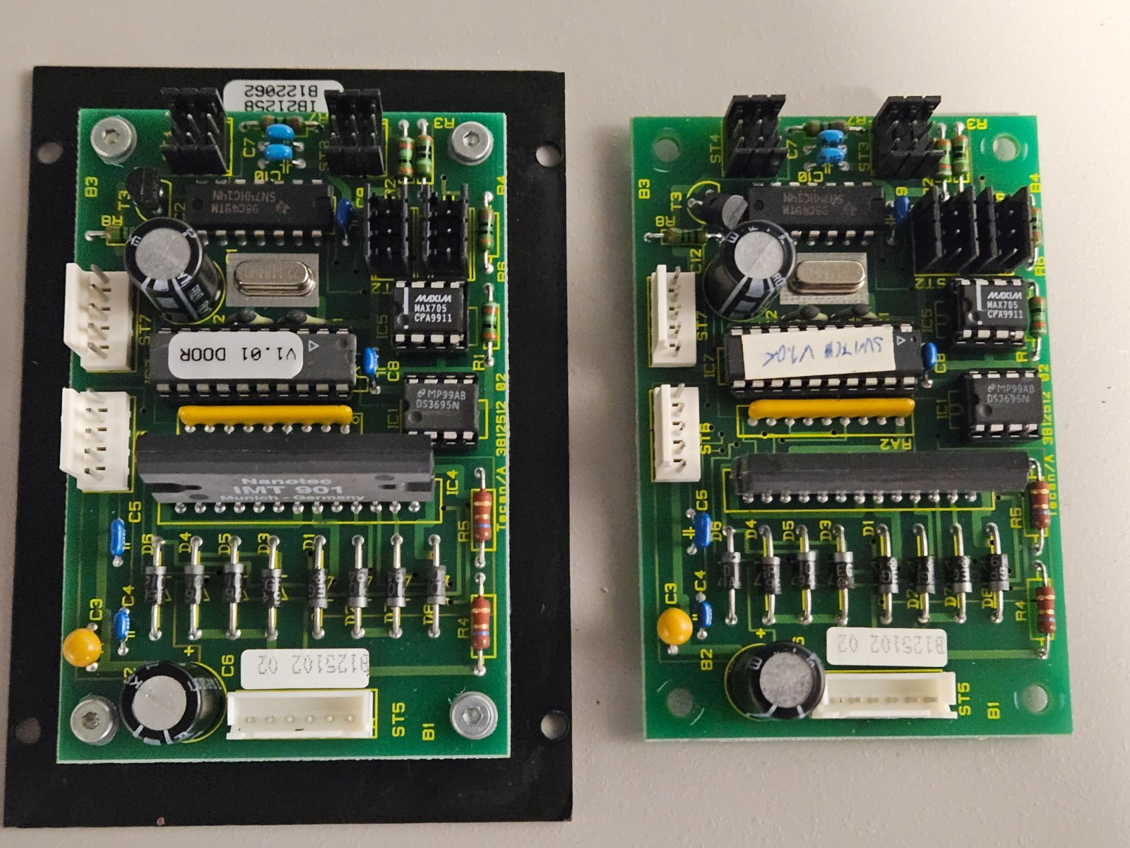 Lot of 2 – Tecan Ultra Control Boards – 3812512.02 – Door & Syringe Axis Modules