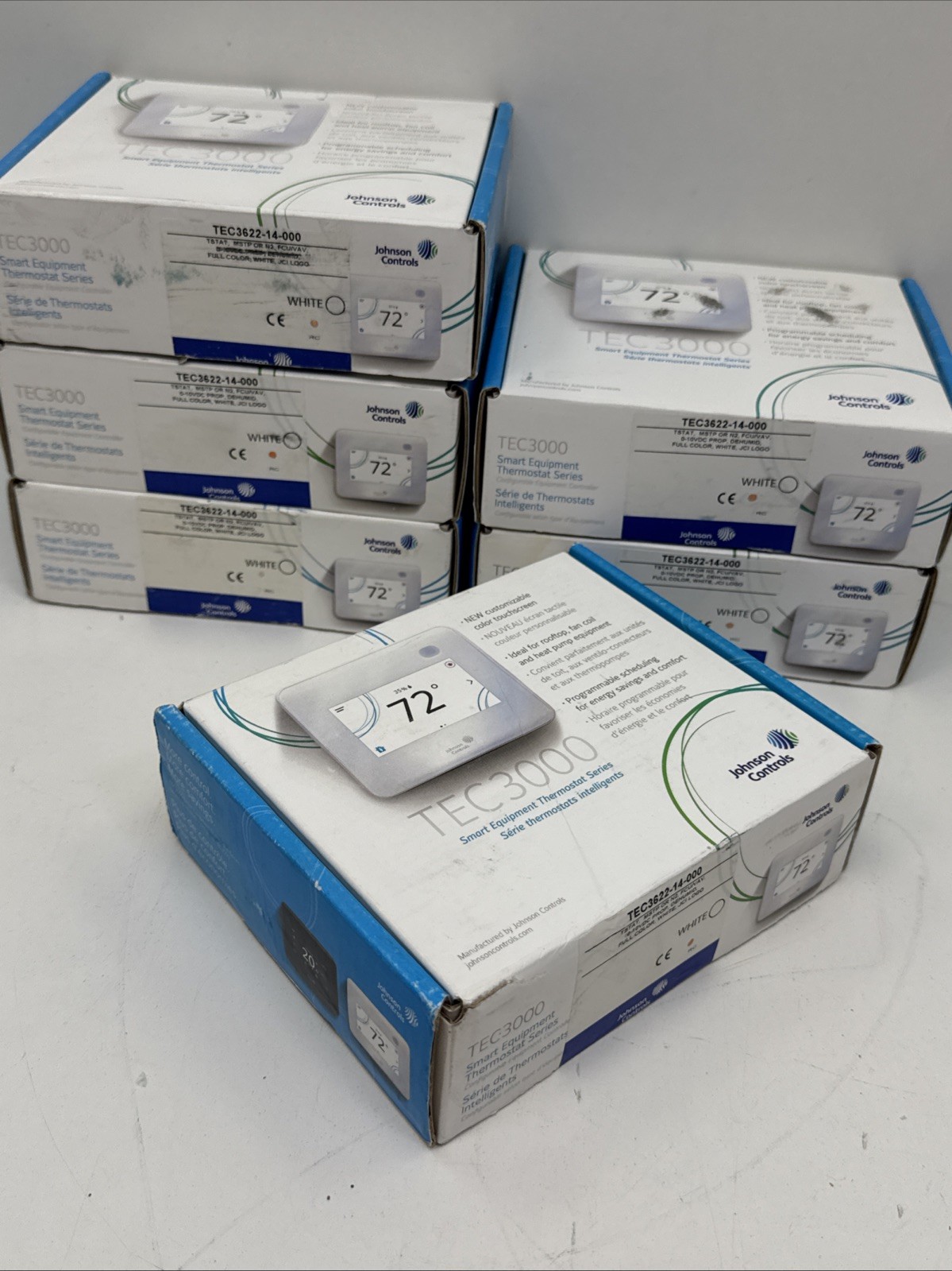 JOHNSON CONTROLS TEC3622-14-000 THERMOSTAT MSTP OR N2 FCU/VAV FULL COLOR (WHITE) JOHNSON CONTROLS TEC3622-14-000 THERMOSTAT MSTP OR N2 FCU/VAV FULL COLOR (WHITE)