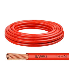 6 Gauge THHN Wire 200 FT, 6 AWG Stranded Copper Electrical Wire, Red picture