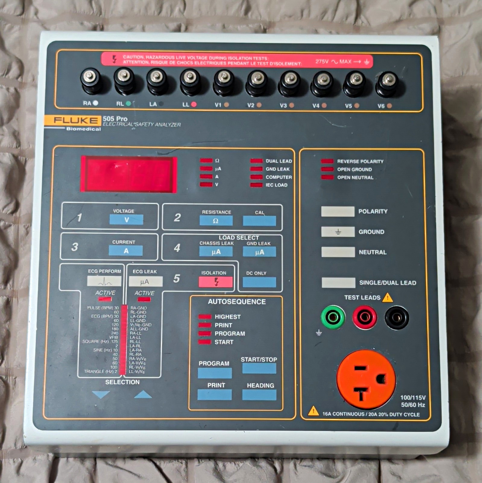 Fluke 505 Pro Electrical Safety Analyzer Test Instrument Model 505 Pro Fluke 505 Pro Electrical Safety Analyzer Test Instrument Model 505 Pro