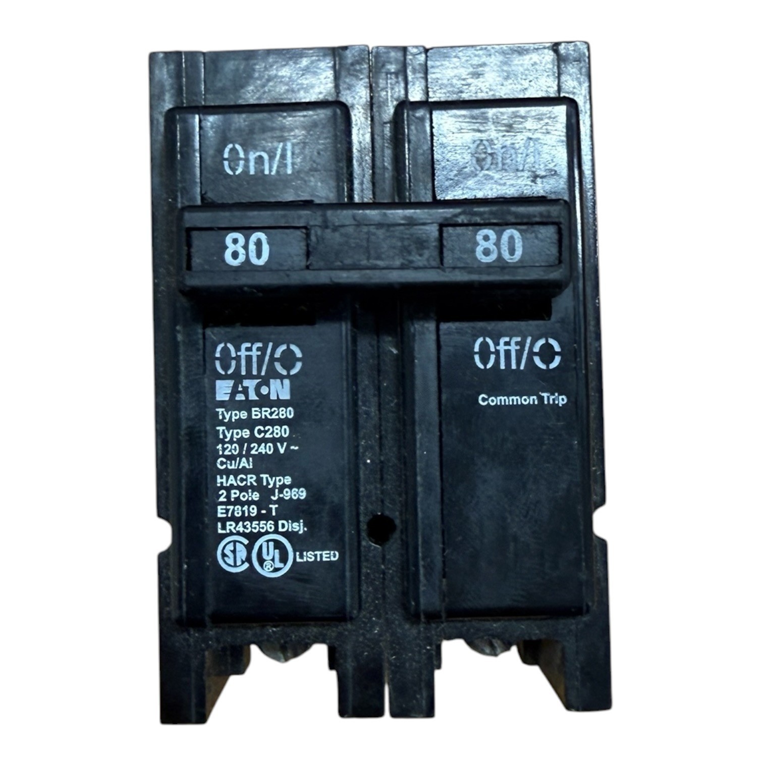 Eaton Cutler Hammer BR280 80A 2 Pole 120/240V Plug-In Circuit Breaker