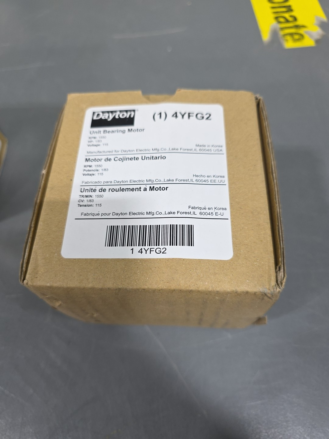 Dayton 4YFG2 Unit BRG Motor