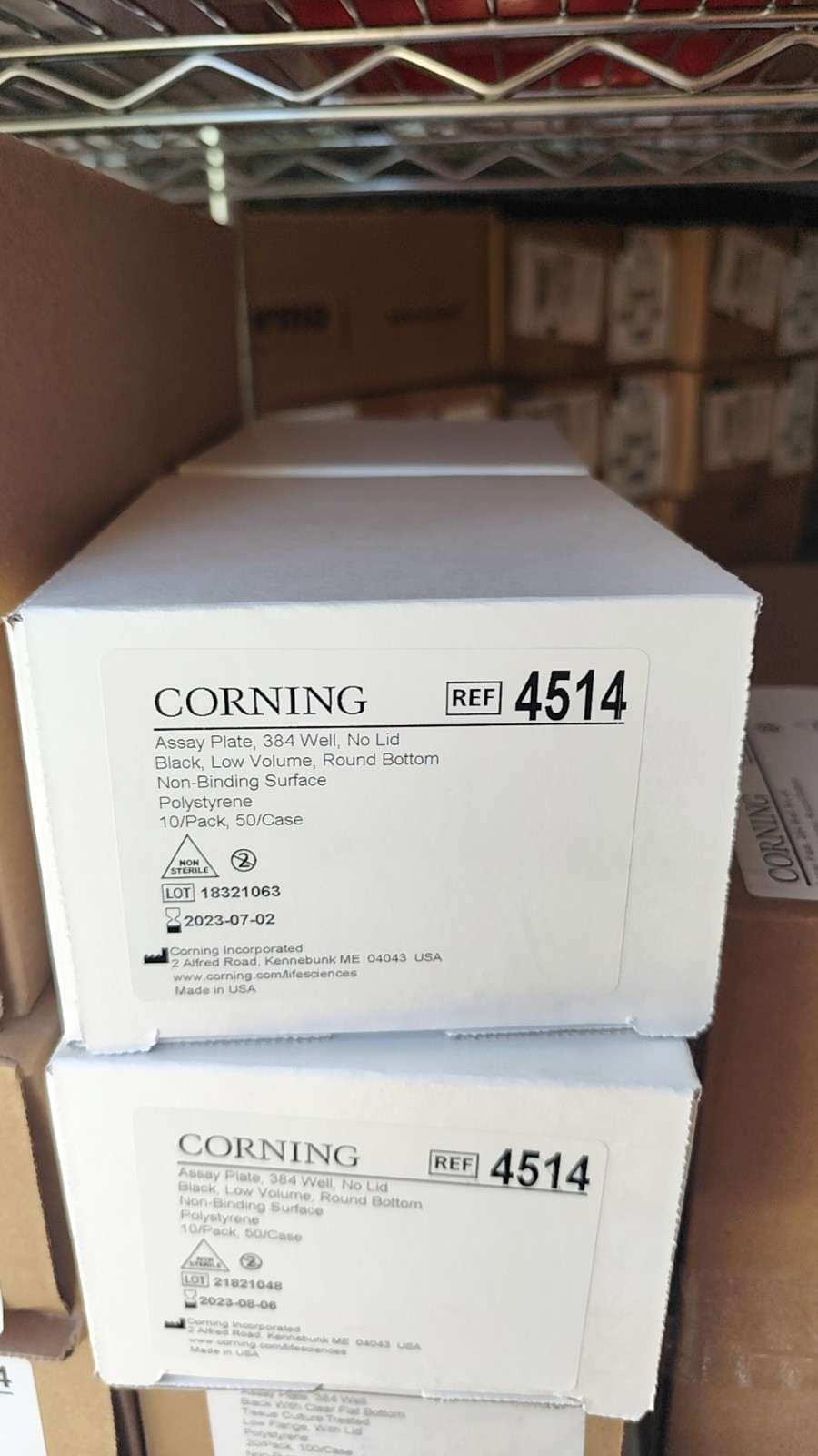 CORNING 4514 384-WELL BLACK ROUND BOTTOM POLYSTYRENE NBS MICROPLATE Box Of 10 CORNING 4514 384-WELL BLACK ROUND BOTTOM POLYSTYRENE NBS MICROPLATE Box Of 10