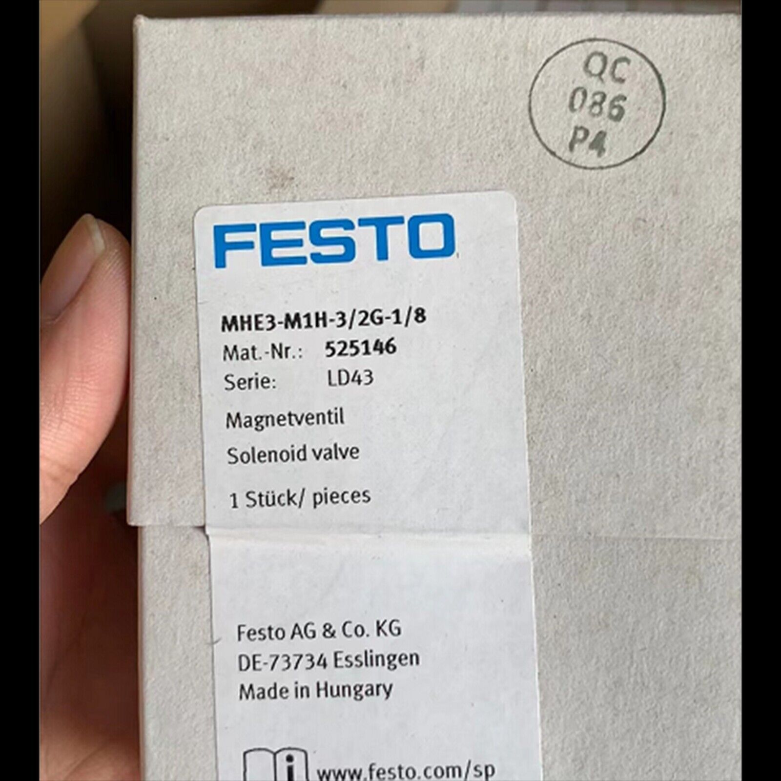 1PC new festo Solenoid valve MHE3-M1H-3/2G-1/8 525146 Fast Delivery