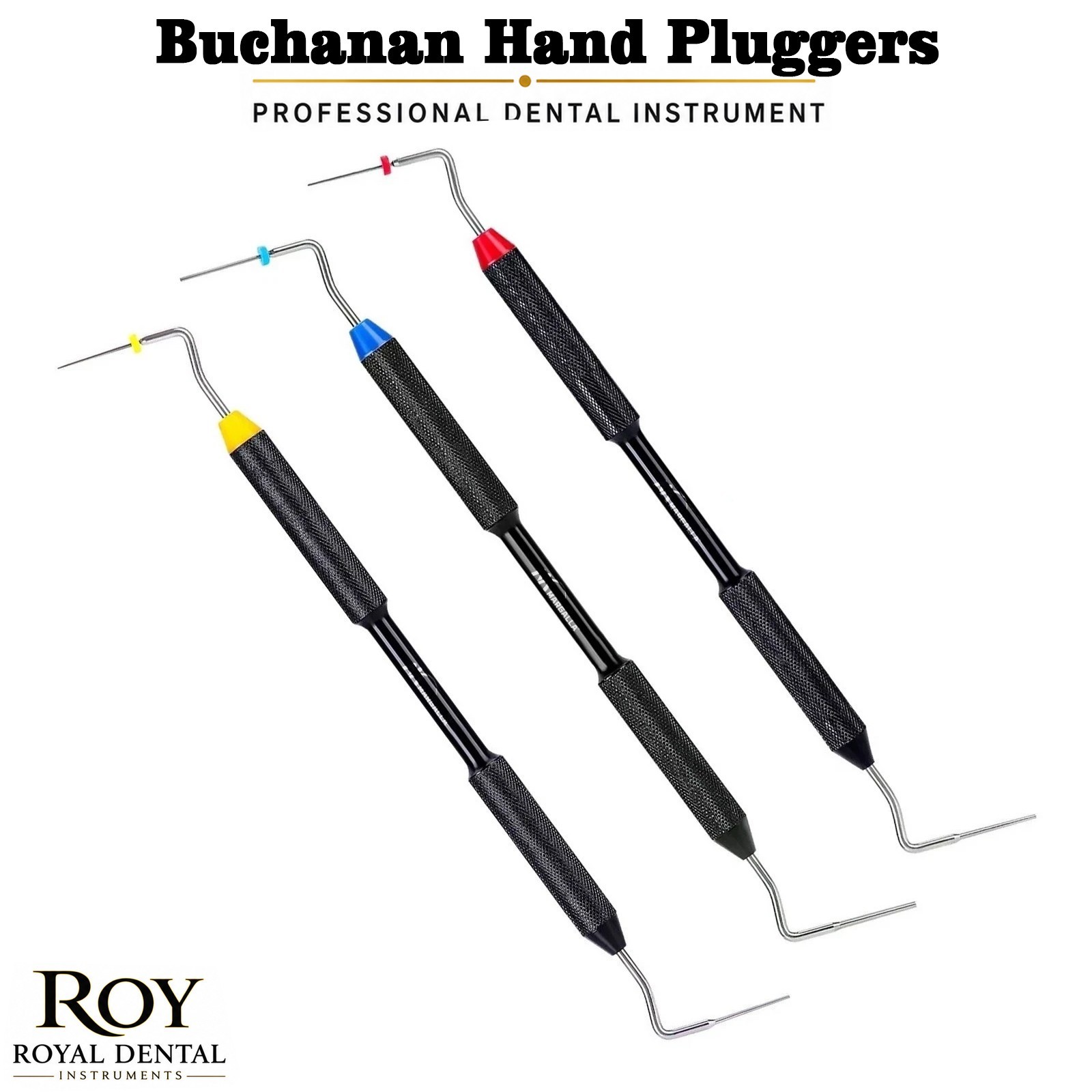 Set of 3 Dental Endo Buchanan Hand Pluggers Tip Fill Obturation 0# 1# 2#