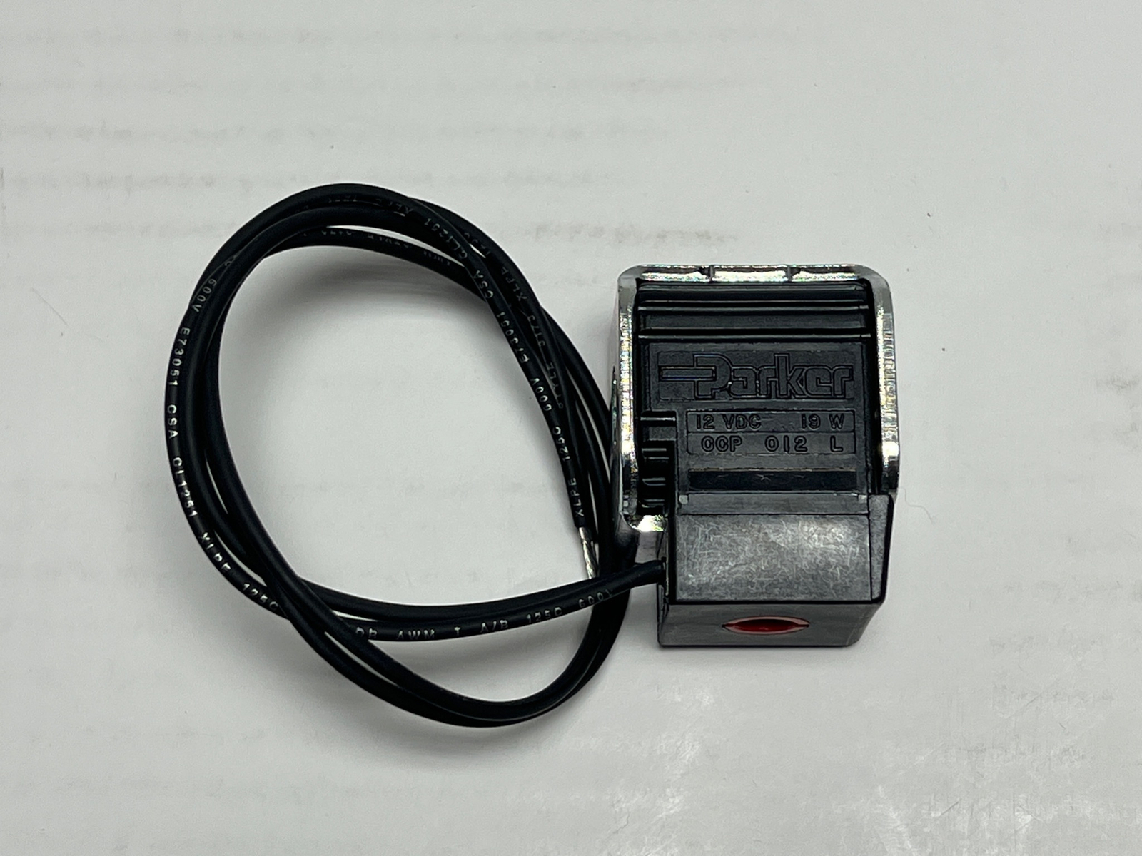 Parker Hydraulics 12 VDC 19W CCP 012 L Cartridge Valve Solenoid Coil w/ Leads Parker Hydraulics 12 VDC 19W CCP 012 L Cartridge Valve Solenoid Coil w/ Leads