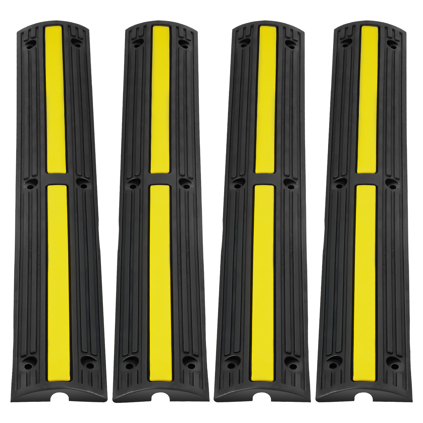 4 PCs 39'' Cable Protector Ramp 18000 lbs Speed Bump Floor Cable Protector
