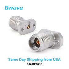 3.5mm Female Solderless PCB Connector, 2 Hole Flange for CPW/Microstrip, 26.5G picture