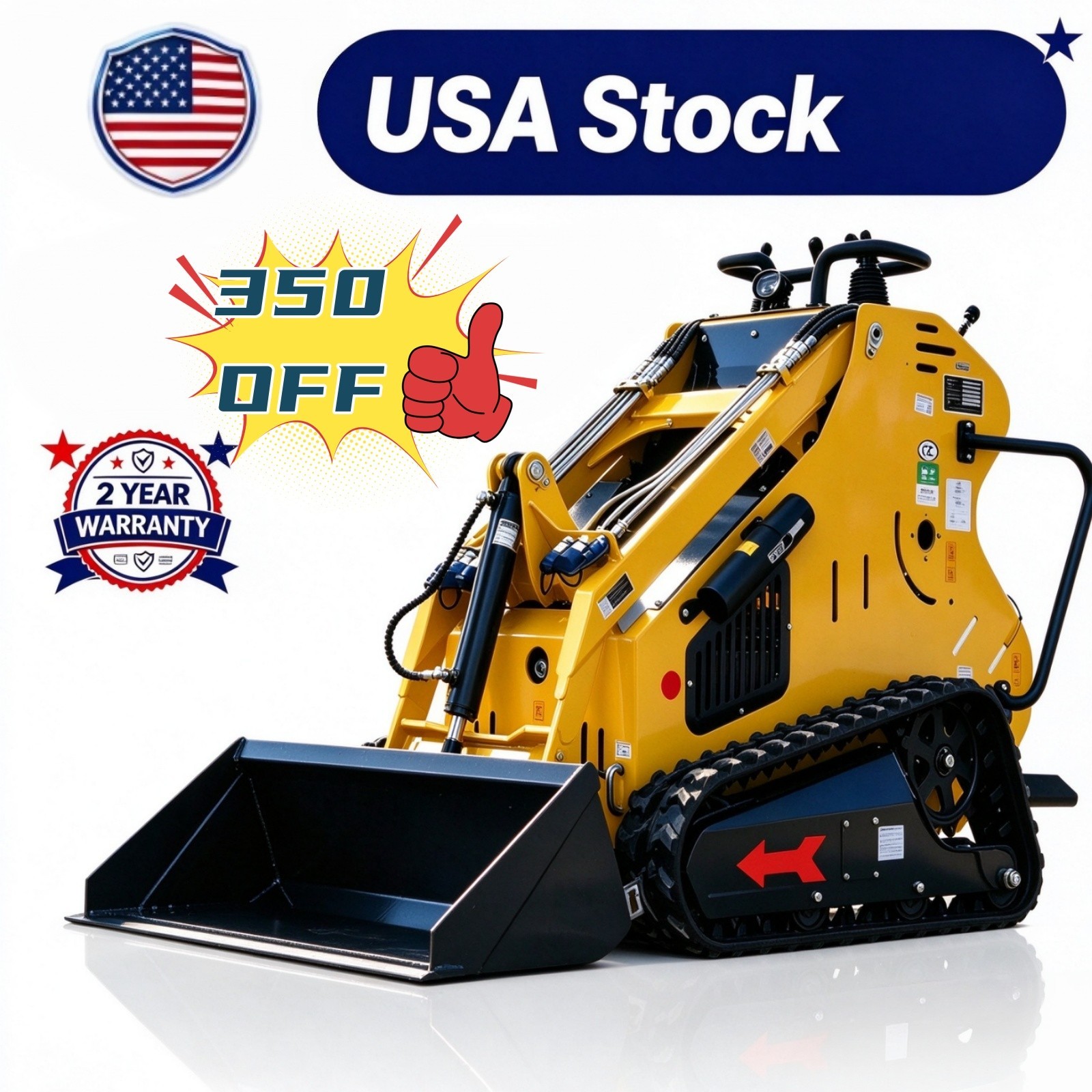 13.5 HP Mini Skid Steer Track Loader Hydraulic Crawler Rato Engine Skid US Stock 13.5 HP Mini Skid Steer Track Loader Hydraulic Crawler Rato Engine Skid US Stock