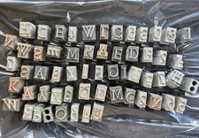 Vintage Metal Letterpress Printing Type Mixed Sizes 60 54 Pt 13 Lbs Printers Typ picture